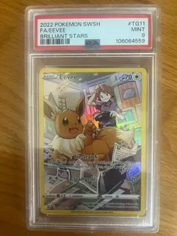 2022 Pokemon SWSH Brilliant Stars Eevee Trainer Gallery Holo #TG11/TG30 PSA 9 - Image 1