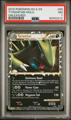 2010 POKEMON UNLEASHED TYRANITAR PRIME #88 ULTRA RARE PSA 7 NM #80552912 - Image 1