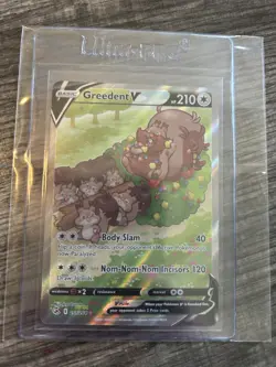 Pokemon Greedent V Full Art Ultra Rare Holo Swsh08: Fusion Strike 217/264 210 HP - Image 2