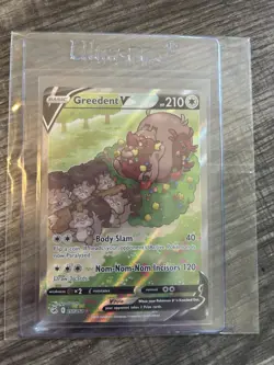 Pokemon Greedent V Full Art Ultra Rare Holo Swsh08: Fusion Strike 217/264 210 HP - Image 4