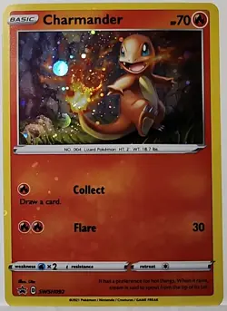 Fart Swirl 🌀 Charmander SWSH092 Cosmos Holo Heavy Bleed Error Rare Pokemon TCG - Image 1