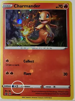 Fart Swirl 🌀 Charmander SWSH092 Cosmos Holo Heavy Bleed Error Rare Pokemon TCG - Image 2