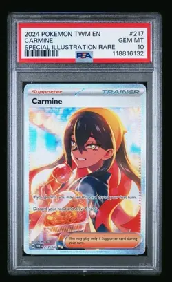 2024 POKEMON TWM EN-TWILIGHT MASQUERADE SPECIAL ILLUSTRATION RARE CARMINE PSA 10 - Image 1