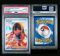 2024 POKEMON TWM EN-TWILIGHT MASQUERADE SPECIAL ILLUSTRATION RARE CARMINE PSA 10 - Image 3