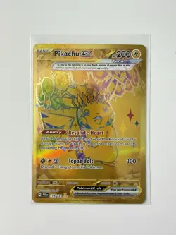 Pokemon Pikachu ex Hyper Rare Holo 179/131 Prismatic Evolutions GOLD Misaligned - Image 1