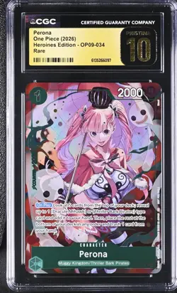 One Piece GRADED Perona OP09 Heroines R PRISTINE 10 CGC ENGLISH - Image 1