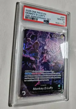 2025 ONE PIECE OP09 061 MONKEY D LUFFY ENGLISH 2ND ANNIVERSARY SET PROMO PSA 10 - Image 2
