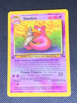 Slowbro 43/62 Uncommon - 1st edition Fossil Portuguese Pokemon Card - LP - Image 1