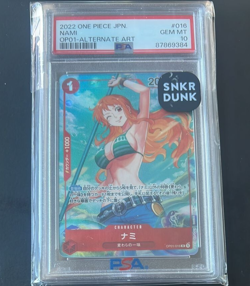 PSA 10 Nami OP01-016 Parallel Alt Art R Romance Dawn One Piece Card Japan - Image 1