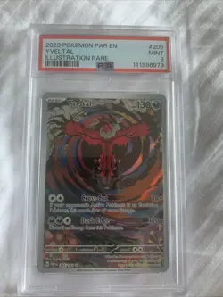 Pokemon Yveltal Illustration Rare Paradox Rift Holo Card 205/182 PSA Mint 9 - Image 1