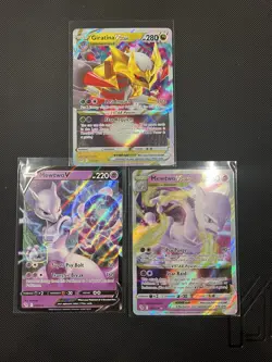 Pokemon (3) Card Lot- Girantina Vsta , Mewtwo Vstar, Mewtwo V - Image 1