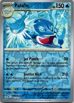 Palafin 062/197 Rare Obsidian Flames Pokemon Reverse Holo Near Mint - Image 1