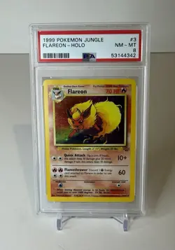 1999 Pokemon Jungle Flareon Holo 3/64 PSA 8 NM-MT WOTC Vintage Eeveelution - Image 1