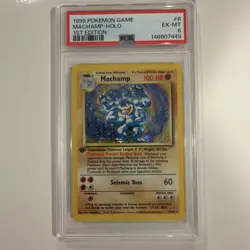 1999 POKEMON BASE SET 1ST EDITION #8 MACHAMP-HOLO PSA 6 - Image 1
