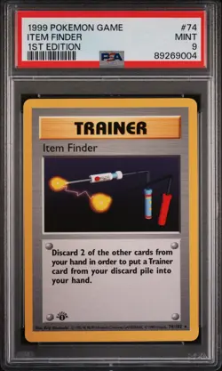 Pokemon Card Item Finder 74/102 1st Edition PSA 9 Shadowless Base Set - Image 1