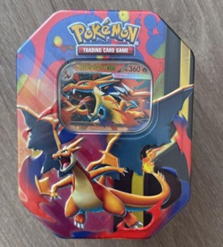 NEW Pokemon TCG Mega Charizard X EX Tin 4 Booster Packs & Charizard, L@@K! - Image 1
