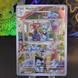 Pokemon TCG Machoke 177/165 Scarlet & Violet 151 Illustration Rare Holo 2023 - Image 1