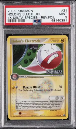 2005 POKEMON EX DELTA SPECIES #21 HOLON'S ELECTRODE-REVERSE FOIL PSA 9 - Image 1