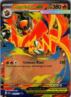 Mega Emboar ex 031/217 Double Rare ME: Ascended Heroes Pokemon Near Mint - Image 1