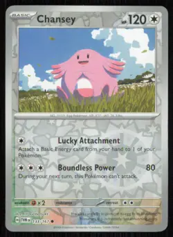 Chansey 133/167 Common Twilight Masquerade Pokemon Reverse Holo Near Mint - Image 1