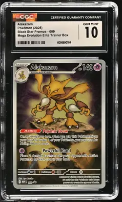 Pokemon GRADED Alakazam 9 Mega Evolution ETB 10 CGC ENGLISH - Image 1