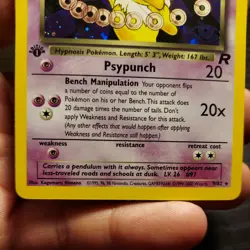 DARK HYPNO 1st Edition HOLO RARE 9/82 TEAM ROCKET SET Pokemon 2000 Vintage SWIRL - Image 3