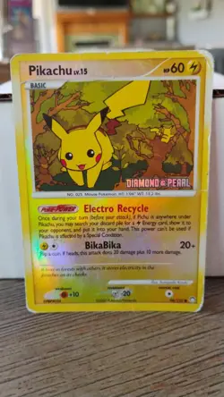PIKACHU Diamond & Pearl POKEMON Reverse Holo 2007 Stamped Trading Card 94/123 - Image 1