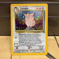 Pokemon Clefable Jungle Holo 1/64 Rare Card Vintage Nice - Image 1