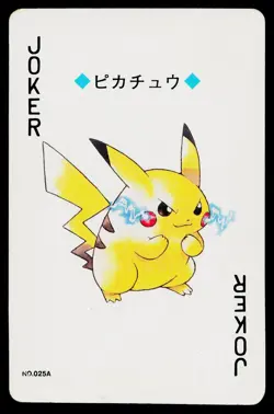 Pikachu Joker Pokemon Gold Deck Playing Card Heavily Played - Image 1