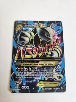 Pokemon M Mewtwo EX 159/162 Breakthrough Full Art Holo English Card. Crease! - Image 1