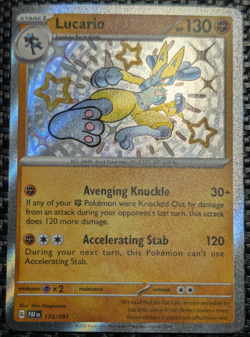 Lucario 174/091 SV: Paldean Fates Shiny Rare Holo Pokemon Card TCG NM - Image 1