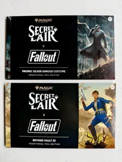 SECRET LAIR X FALLOUT: BEYOND VAULT 33 FOIL EDITION​ + SILVER SHROUD COSTUME NEW - Image 1