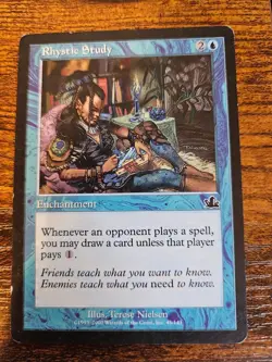 MTG Magic The Gathering RHYSTIC STUDY PROPHECY VINTAGE 45/143 RARE - Image 1