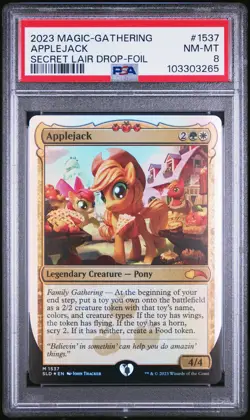 2023 MTG SECRET LAIR DROP PONIES: THE GALLOPING 2-FOIL #1537 APPLEJACK PSA 8 - Image 1