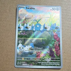 POKEMON SWABLU 213/182 SV04 PARADOX RIFT ILLUSTRATION RARE HOLO 50HP - Image 1