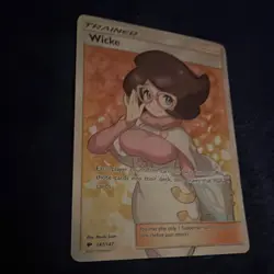 Pokemon Wicke Full Art Ultra Rare Holo Trainer Card 147/147 SM-Burning Shadows - Image 3
