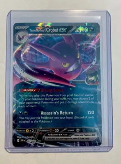 Team Rockets Crobat EX Double Rare 122/182 Pokemon Destined Rivals Mint QckShip - Image 1