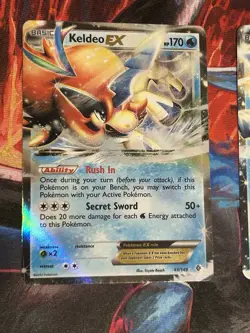 Keldeo EX BW61 & 49/149 2x Black & White Black Boundaries Crossed Pokemon MP - Image 2