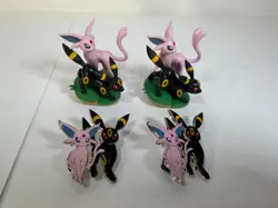 Pokemon TCG: Prismatic Evolutions Espeon Umbreon Figure & Pin Lot x2 Set - Image 1