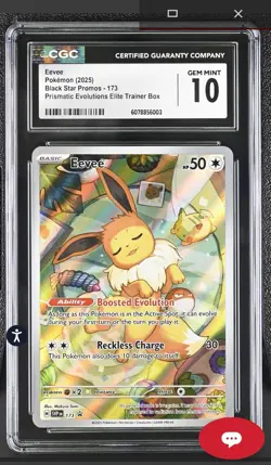 🔥 Pokemon TCG 🔥 Eevee 173 Prismatic Evolutions Elite Trainer Box Promo CGC 10 - Image 1