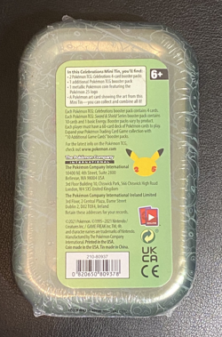 Pokemon 25th Celebrations Mini Tin Unova Featuring Tepig, Snivy, Oshawott-Sealed - Image 2