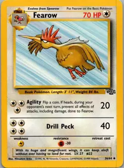 Fearow 36/64 Uncommon Jungle Pokemon Unlimited Moderately Played 1 - Image 1