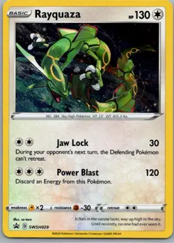 Rayquaza SWSH029 Promo SWSH Black Star Pokemon Near Mint - Image 1