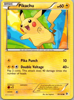 Pikachu 50/149 Common Boundaries Crossed Pokemon Lightly Played - Image 1