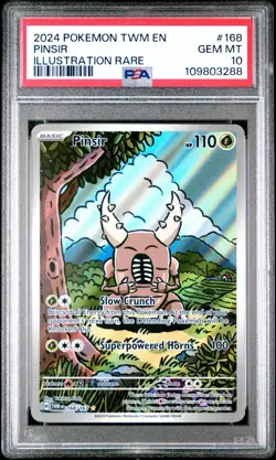Pinsir 168/167 Sv06: Twilight Masquerade Pokemon Illustration Rare GEM MT PSA 10 - Image 1