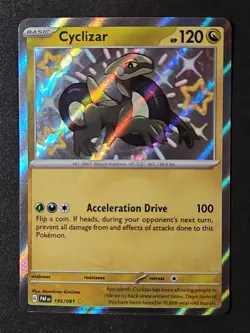 Pokemon NM Holo Cyclizar - 195/091 Shiny Rare SV: Paldean Fates (1E) - Image 1