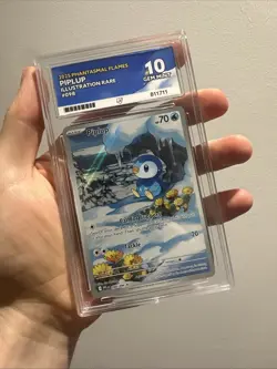 Pokemon TCG Piplup Phantasmal Flames 098/094 Illustration Rare Ace 10 Gem Mint - Image 1