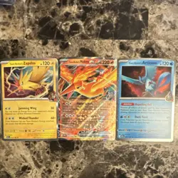 Pokemon DRM Team Rocket's Zapdos, Moltres, Articuno Holo EX Card Lot - 3 Cards - Image 1