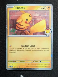 Pikachu - (Cosmo Holo) 051/162 Miscellaneous Cards & Products Pokemon NM Holo - Image 1