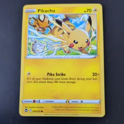 PIKACHU 049/195 POKEMON CARD (SILVER TEMPEST SET) - Image 2
